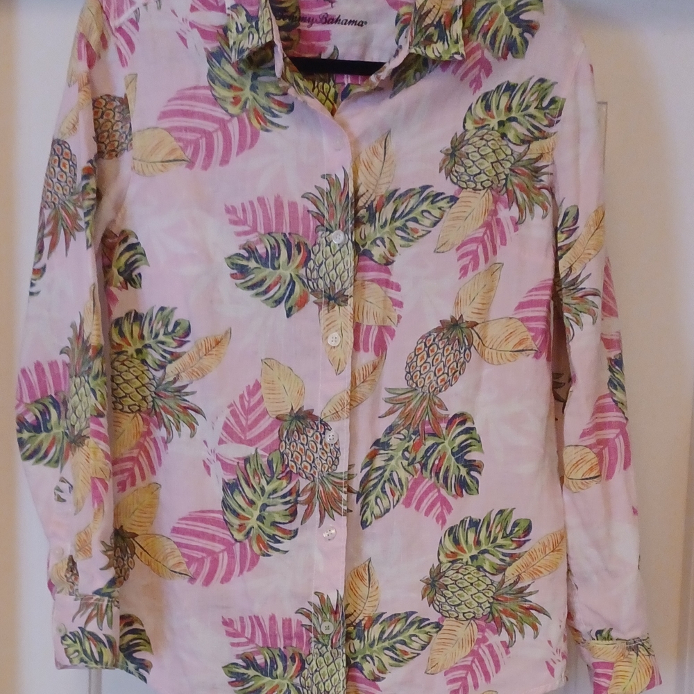 Tommy Bahama Pink Tropical Pineapple Button-Up Shirt